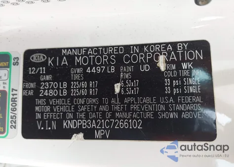2012 Kia Sportage Lx from USA, damaged, VIN KNDPB3A21C7266102
